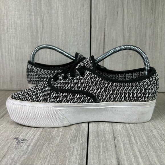 Vans Authentic Platform 2.0 Black White Plaid Chunky Sneaker Shoe Women Size 6.5 - Picture 2 of 10